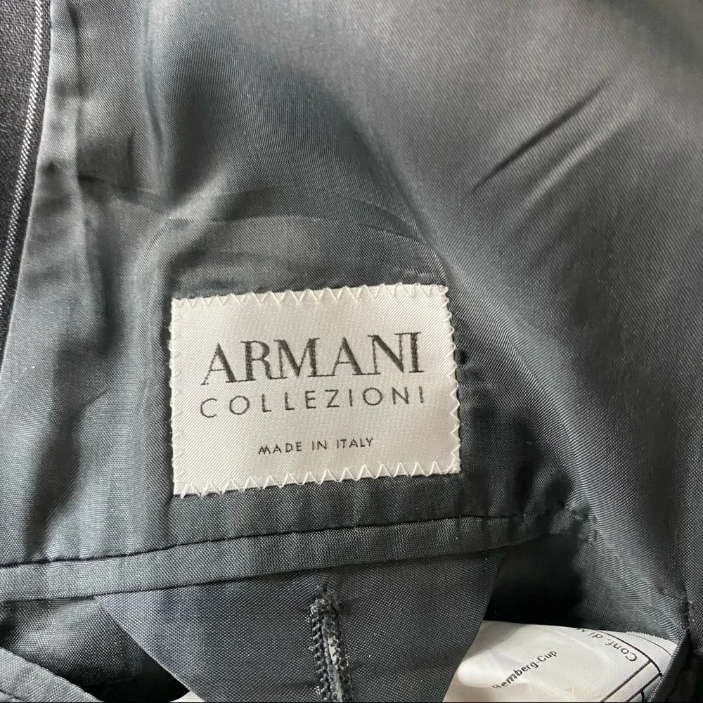 Armani Collezioni Black Striped Blazer Suit Jacket‎ 42